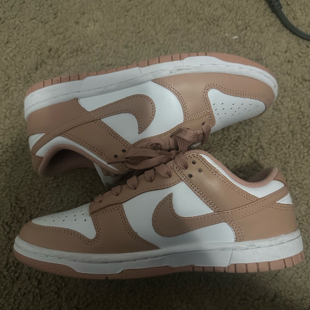 Nike Women's White and Pink Dunks
